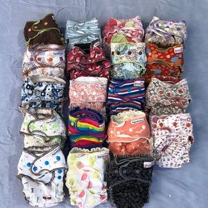 Goodmama one size fitted diapers (no PUL, need to use with a cover).